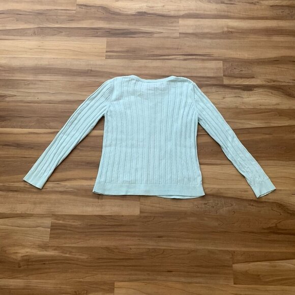 Ann Taylor Button Cardigan Sweater Large Light Mint Green - Picture 6 of 8